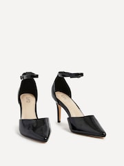 Linzi dark black Maci Stiletto Court Heels With Ankle Strap - Image 3 of 5