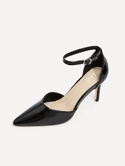 Linzi dark black Maci Stiletto Court Heels With Ankle Strap - Image 5 of 5