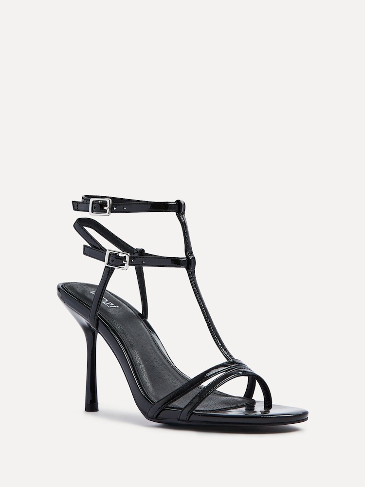 Negru - Sandale cu toc stiletto cu bretele Linzi Jada - Image 3 of 5