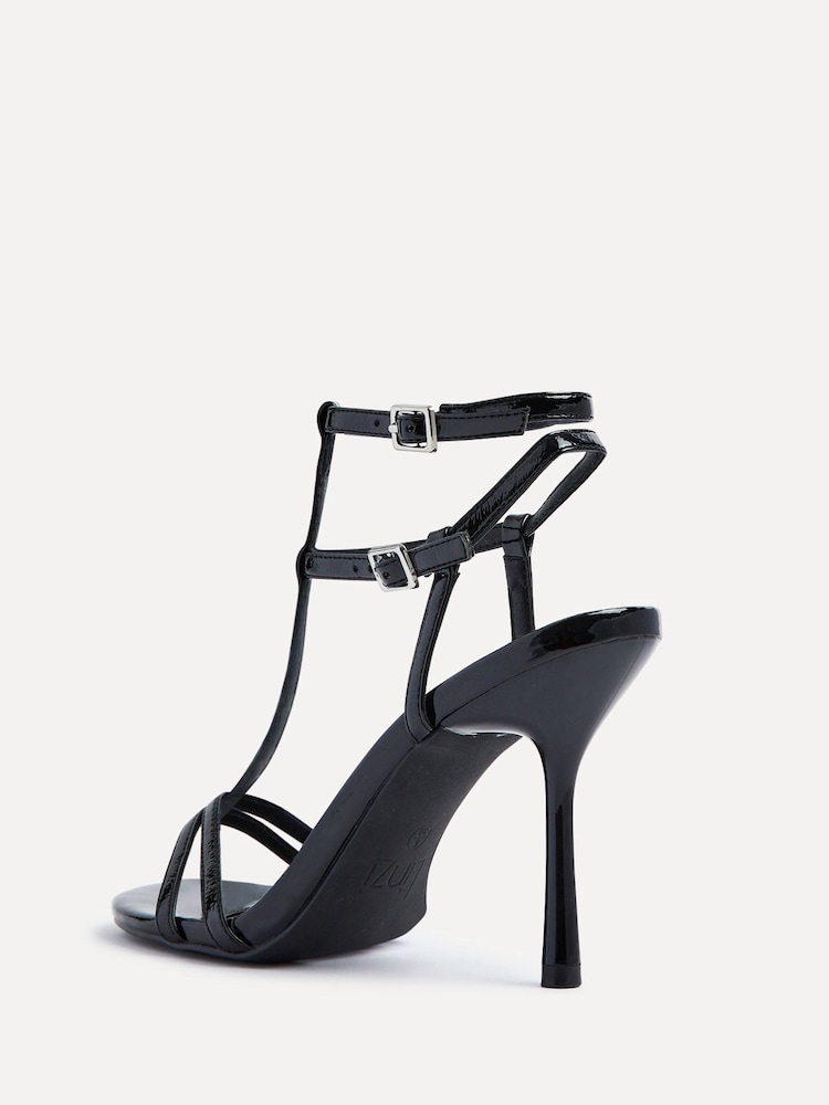 Negru - Sandale cu toc stiletto cu bretele Linzi Jada - Image 4 of 5