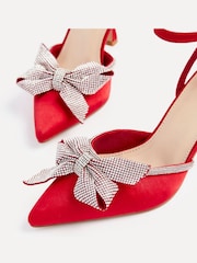 Linzi Red Angela Stiletto Court Heels With Diamante Bow - Image 5 of 5