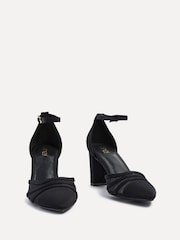 Linzi Black Tasha Scuba Block Court Heels With Mesh Front Detail - Image 3 of 5