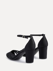 Linzi Black Tasha Scuba Block Court Heels With Mesh Front Detail - Image 4 of 5