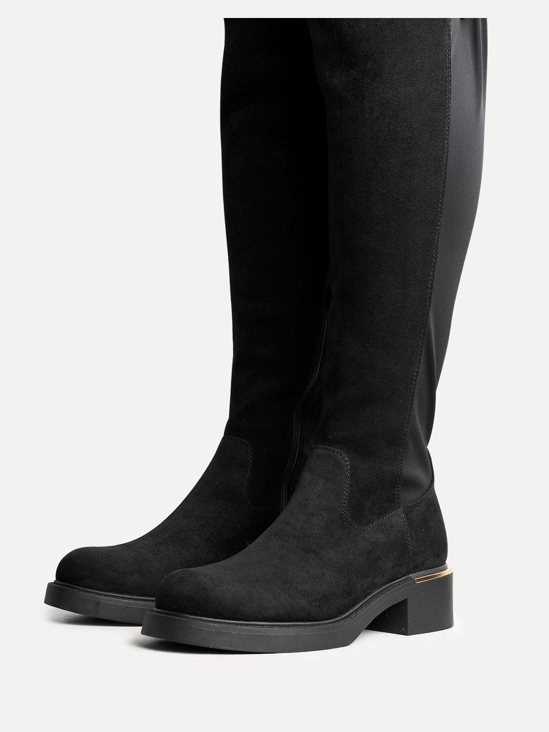Buy Linzi Black Suede Sawyer Knee High Classic Riding Boots