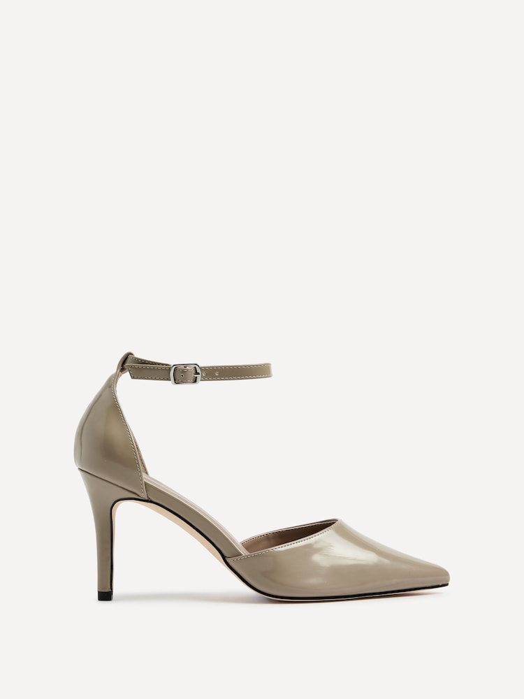 Linzi Nude Maci Stiletto Court Heels With Ankle Strap - Image 2 of 5