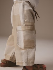 Stone Patchwork Wide Leg Pull On Cargo 100% Cotton Jeans (3mths-7yrs) - Image 4 of 8