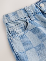 Light Blue Denim Checkerboard 100% Cotton Jeans (3mths-7yrs) - Image 8 of 9