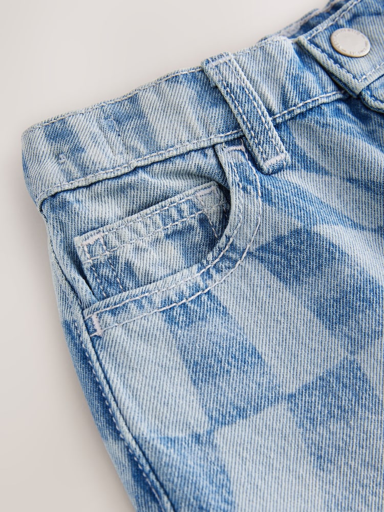 Denim bleu clair - 100% coton Jeans à damier ( Bébé 1/2 mois3- 27ans) - Image 8 of 9