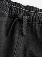 Black Denim Wide Leg Pull On Cargo 100% Cotton Jeans (3mths-7yrs) - Image 7 of 8