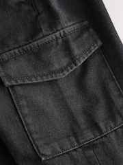 Black Denim Wide Leg Pull On Cargo Jeans (3mths-7yrs) - Image 9 of 9