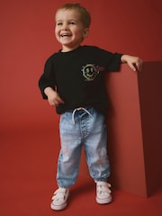 Light Blue 100% Cotton Graffiti Print Jeans (3mths-7yrs) - Image 2 of 9