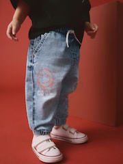Light Blue 100% Cotton Graffiti Print Jeans (3mths-7yrs) - Image 4 of 9