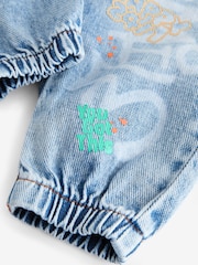 Light Blue 100% Cotton Graffiti Print Jeans (3mths-7yrs) - Image 7 of 9