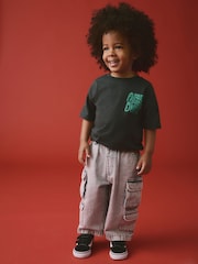 Grey Denim 100% Cotton Cargo Trouser Jeans (3mths-7yrs) - Image 3 of 4
