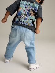 Light Blue Denim 100% Cotton Cargo Jeans (3mths-7yrs) - Image 2 of 9