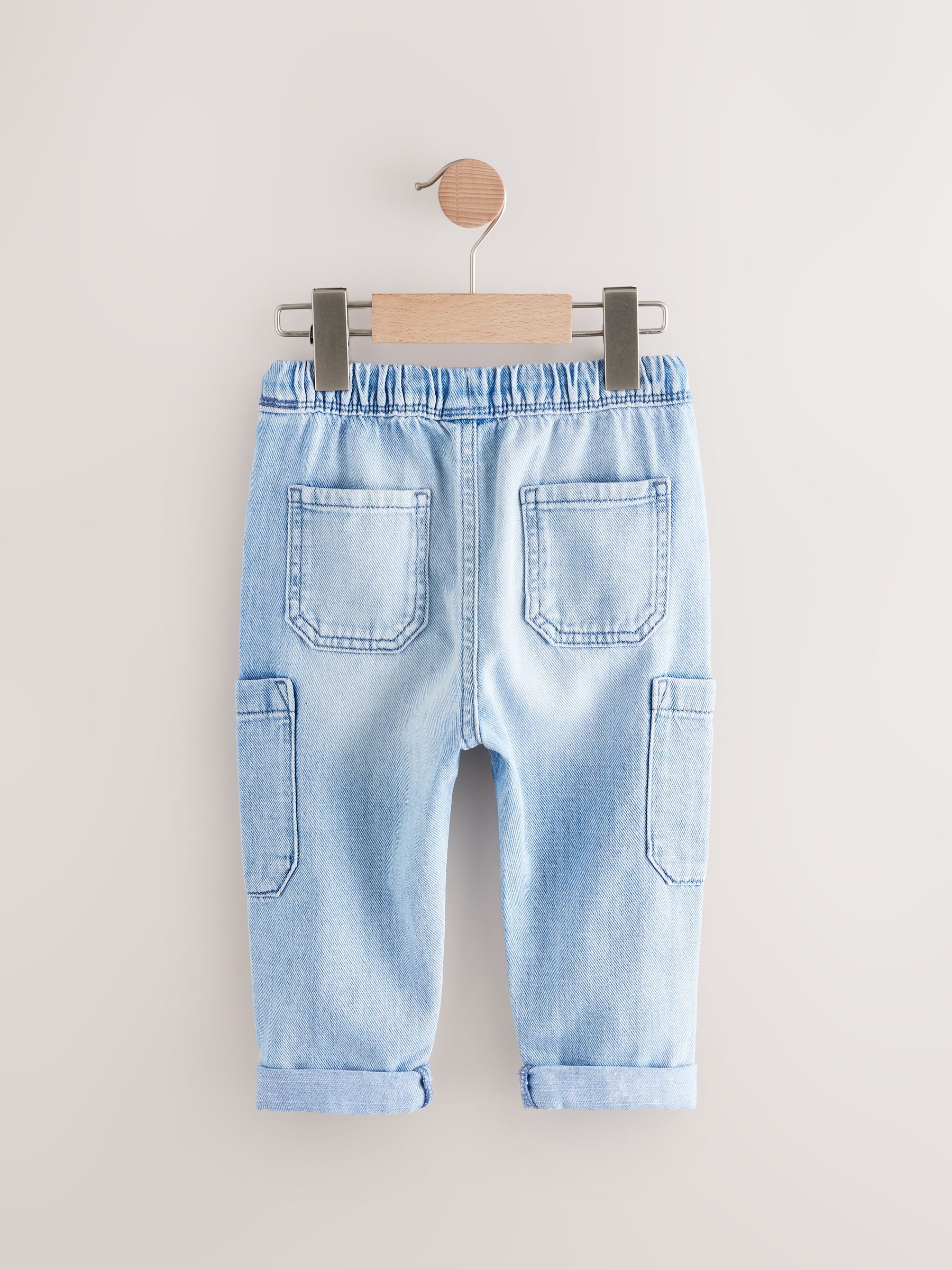 Boys Light Blue Denim Cargo Jeans main image 1