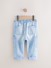 Light Blue Denim 100% Cotton Cargo Jeans (3mths-7yrs) - Image 6 of 9