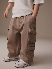 Tan Brown 100% Cotton Cargo Trouser Jeans (3mths-7yrs) - Image 1 of 8