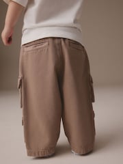 Tan Brown 100% Cotton Cargo Trouser Jeans (3mths-7yrs) - Image 3 of 8