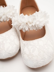 Angel & Rocket Ivory Natural Mary Jane Lace Shoes - Image 4 of 4