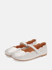 Angel & Rocket Silver Mary Jane Lace Shoes - Image 1 of 4