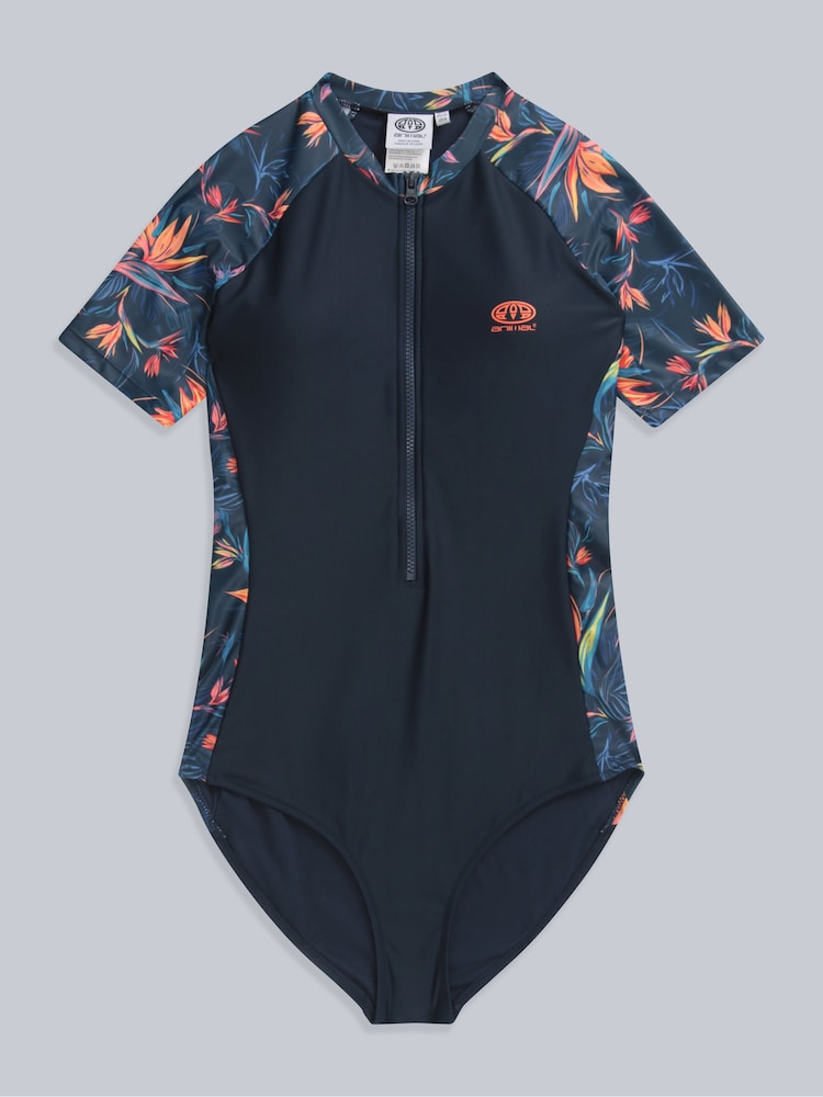 Animal Blue/Orange Womens Isla Printed Surfsuit - Image 5 of 9