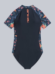 Animal Blue/Orange Womens Isla Printed Surfsuit - Image 6 of 9