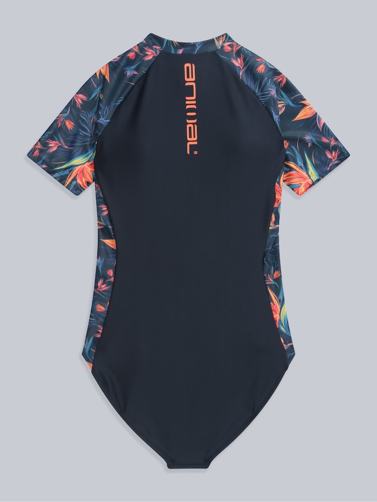 Animal Blue/Orange Womens Isla Printed Surfsuit - Image 6 of 9