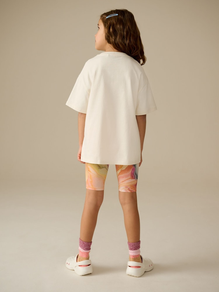 Ecru Butterfly Oversized T-Shirt Cycle Top and Shorts Set (3-16yrs) - Image 4 of 9