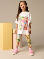 White Sequin Unicorn Oversized T-Shirt and Leggings Set (3-16yrs) - Image 1 of 8