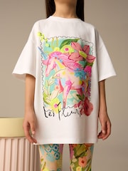 White Sequin Unicorn Oversized T-Shirt and Leggings Set (3-16yrs) - Image 3 of 8