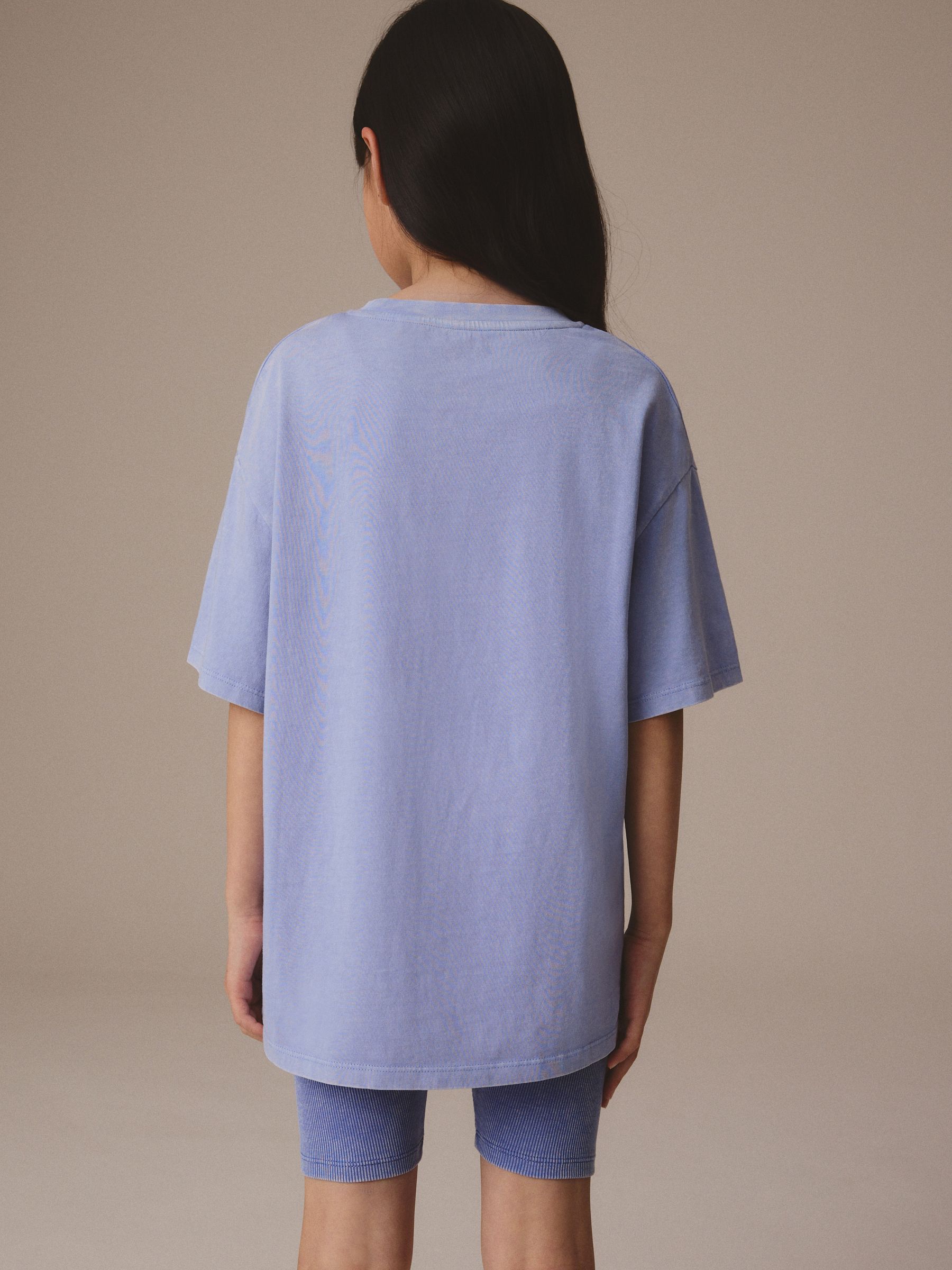 Buy Lilac Purple Oversized T-Shirt And Cycle Shorts Top