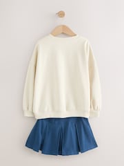 Blue/Ecru Oversized Sweatshirt and Pleated Skort Set (3-16yrs) - Image 5 of 7