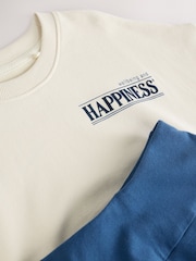 Blue/Ecru Oversized Sweatshirt and Pleated Skort Set (3-16yrs) - Image 6 of 7