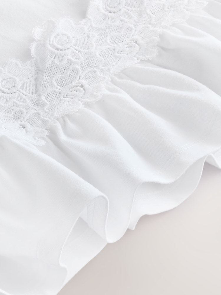 Ecru Lace Frill Hem T-Shirt (3-16yrs) - Image 7 of 7