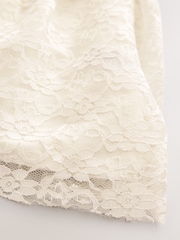 Ecru Oversized Floral Print T-Shirt with Jersey Lace Skirt Dress (3-12yrs) - Image 8 of 9