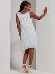 Jolie Moi White Frill Chiffon Mini Swing Dress - Image 2 of 6