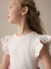 Lilac Purple Floral Print Skirt 100% Cotton Dress (3-12yrs) - Image 3 of 7