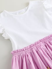Lilac Purple Floral Print Skirt 100% Cotton Dress (3-12yrs) - Image 7 of 7