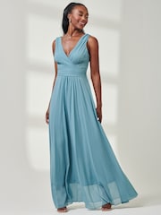 Шифоновое платье макси с плиссированным лифом Jolie Moi - Image 6 of 6