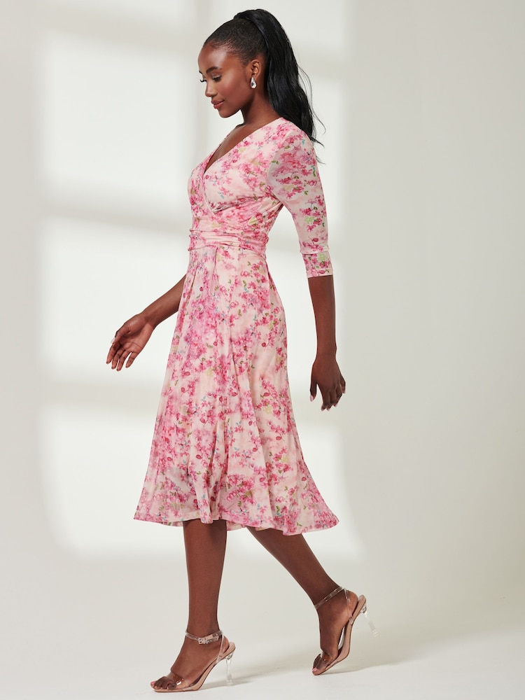 Jolie Moi Brisa Mesh 3/4 Sleeve Midi Dress - Imagen 6 de 6 Jolie Moi Brisa Mesh 3/4 Sleeve Midi Dress - Imagen 6 de 6
