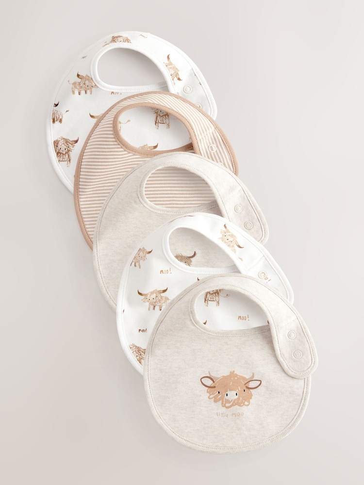 neutre - Baby Hamish Bibs 5 Pack - Image 1 of 8