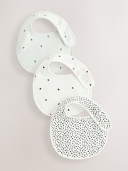 Noir/Blanc - Lot de 3 bavoirs bébé réguliers 100% coton - Image 1 de 6