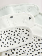 Noir/Blanc - Lot de 3 bavoirs bébé réguliers 100% coton - Image 5 de 6