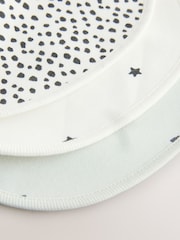 Noir/Blanc - Lot de 3 bavoirs bébé réguliers 100% coton - Image 6 de 6