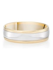 Beaverbrooks Mens 9ct Yellow and White Gold Wedding Ring - Image 3 of 5
