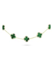 Beaverbrooks Cubic Zirconia Malachite Clover Bracelet - Image 3 of 5