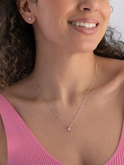 Beaverbrooks Platinum Diamond Pendant and Earrings Set - Image 2 of 3