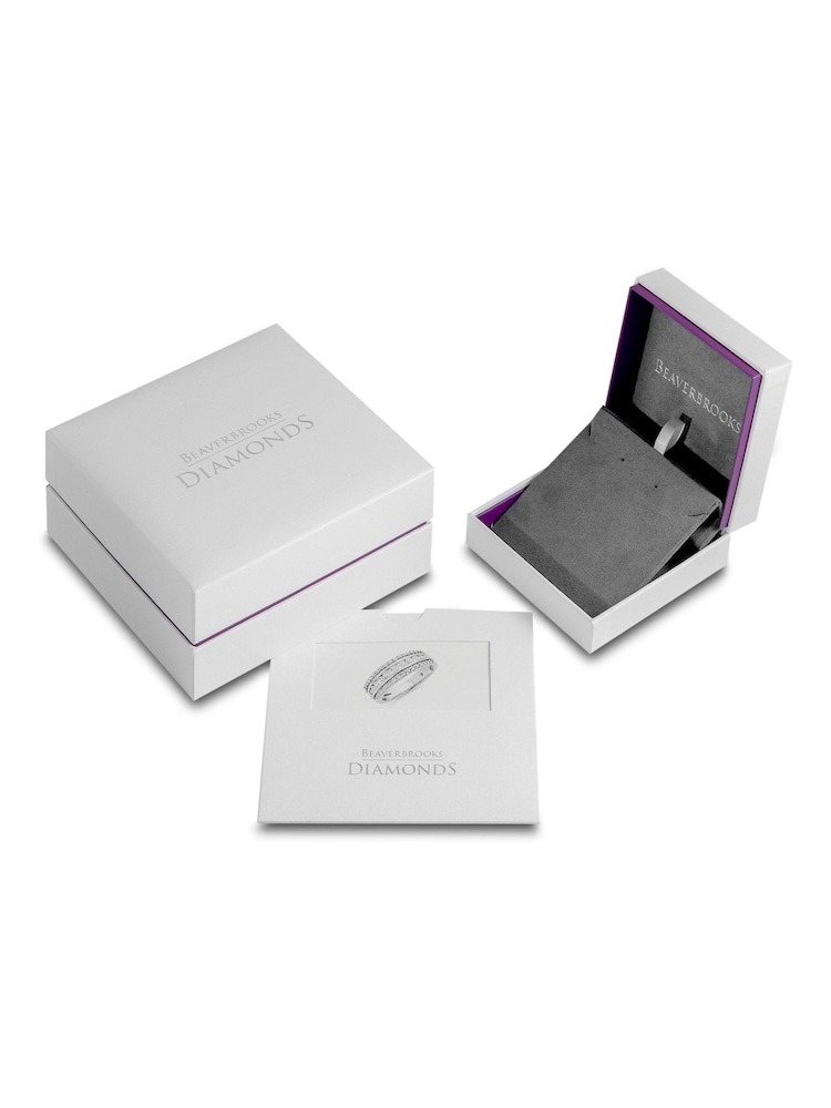 Beaverbrooks Platinum Diamond Pendant and Earrings Set - Image 3 of 3