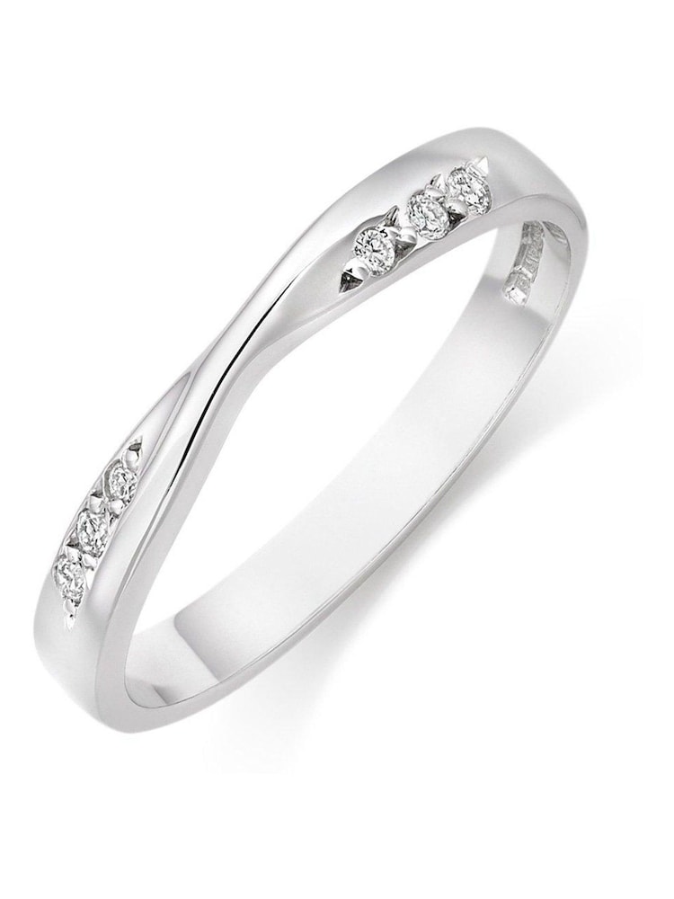 Beaverbrooks 9ct Gold Diamond Wedding Ring - Image 1 of 3